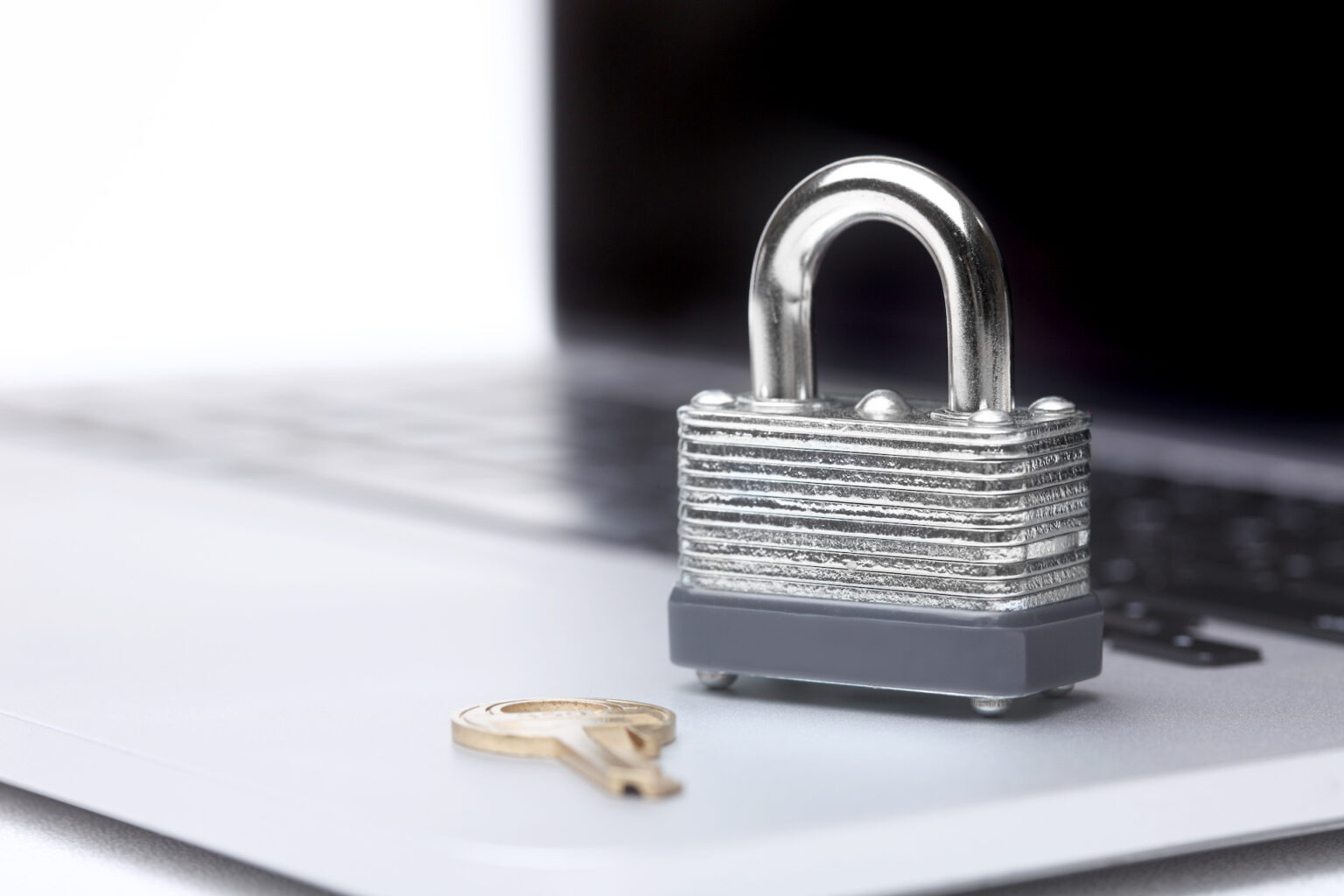 Computer With Lock and Key